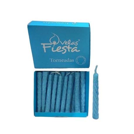 VELON TORNEADO AZUL GIBRE X20U VELAS FIESTAS