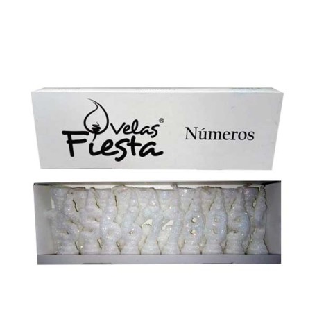 VELA NUMERO BLANCO GIBRE CAJA X20U