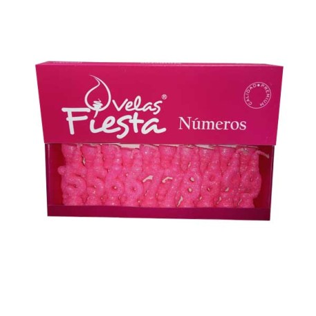 VELA NUMERO ROSA GIBRE CAJA X20U