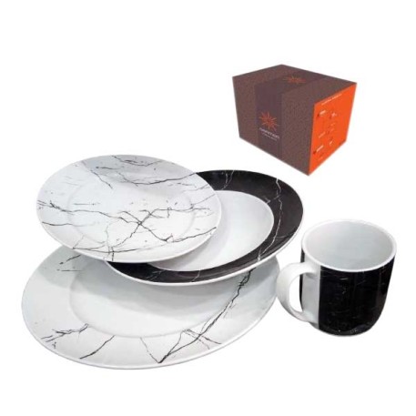 TUTTO CASA JGO 7233016.40.05427 PLATOS 16 PZ PORCELANA E/CAJA