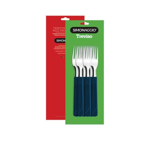 SIMONAGGIO 2052/6 TENEDORES X6PZ E/BLISTER TREVISO C/MGO PLASTICO AZUL/NEGRO