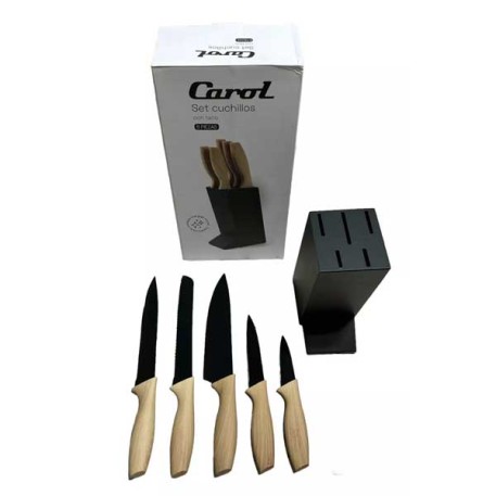 CAROL 14060 SET DE CUCHILLAS X6 C/CONTENEDOR