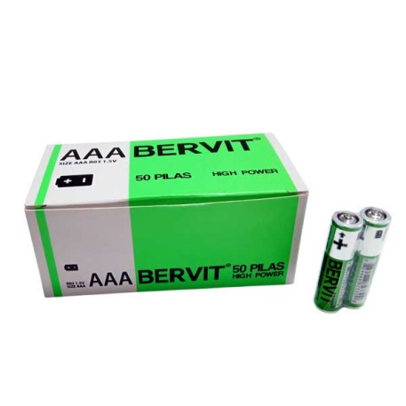 BERVIT PILAS AAA 1.5V 50PZ E/CAJA
