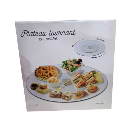 PLATO AB20708 TORTA 25CM VIDRIO GIRATORIO E/CAJA X1