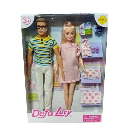 K&K SD20486Z1 MUÑECA C/MUÑECO Y BEBÉ E/CAJA X1