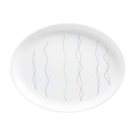 LUMINARC P3766 PLATO OVAL MARBLE BLANC 33CM X1